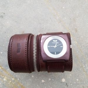 Mens Leather Cuff Watch